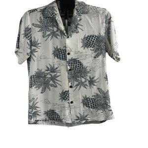 VTG Made in Hawaii Pineapple Map Men’s Button Up Shirt Summer Vacation